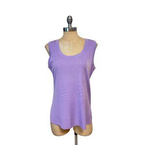 Misook Sleeveless Purple Lavender Acrylic blend Tank Top Medium